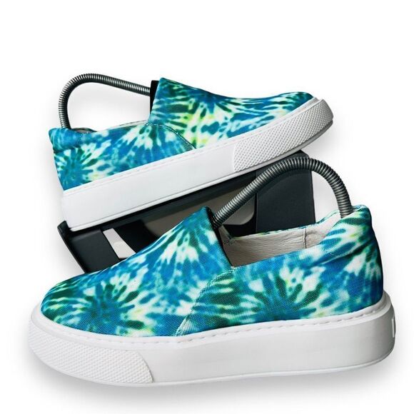 J/Slide Dusty Slip-on Casual Platform Sneakers Blue Tie Dye Women's 8 - Picture 1 of 11